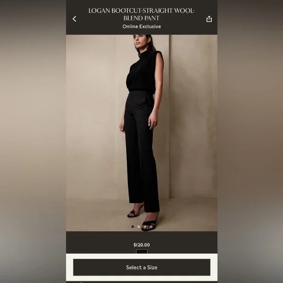 NWT! Banana Republic Logan Straight Bootcut Wool Blend Pants - ALL SHORT SIZES - Picture 4 of 5